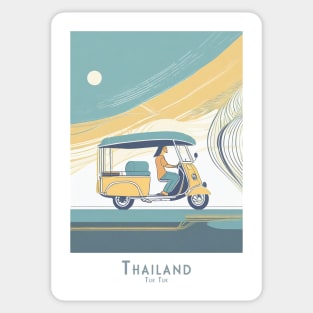 Thailand Tuk Tuk Travel Poster Sticker